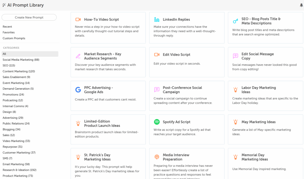 ai prompt lists - coschedule library