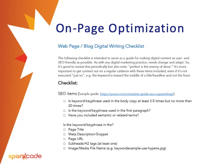 SEO Content Checklist Training
