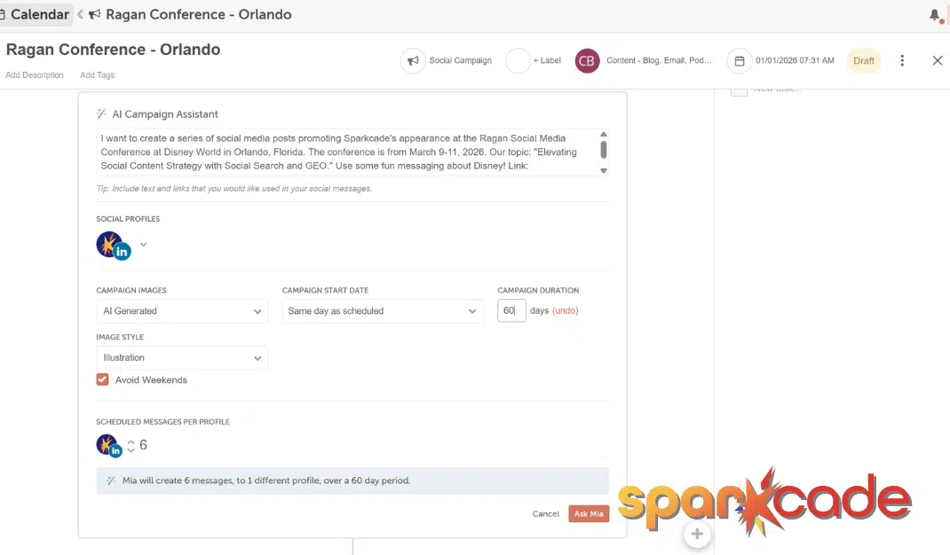 social calendar by coschedule - ai social campaign scheduler